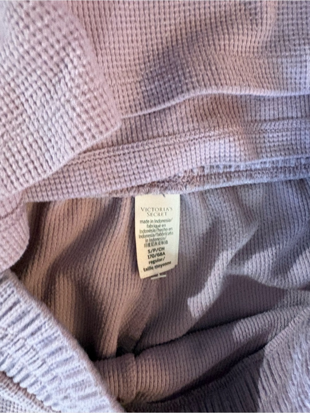 Victoria’s Secret purple waffle knit two piece pajama set size S - Picture 5 of 6